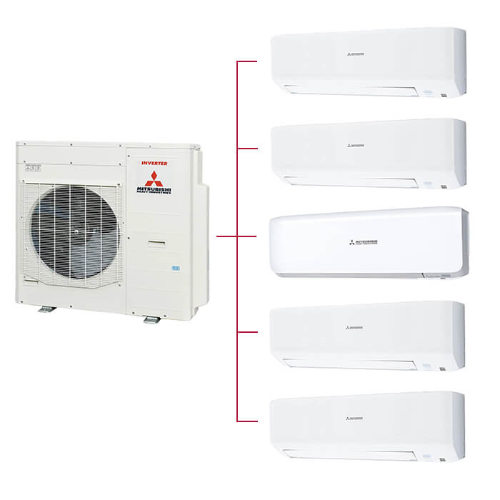 Mitsubishi Multi Klima 5li (5 Oda) 4x9000 Btu+18000 Btu