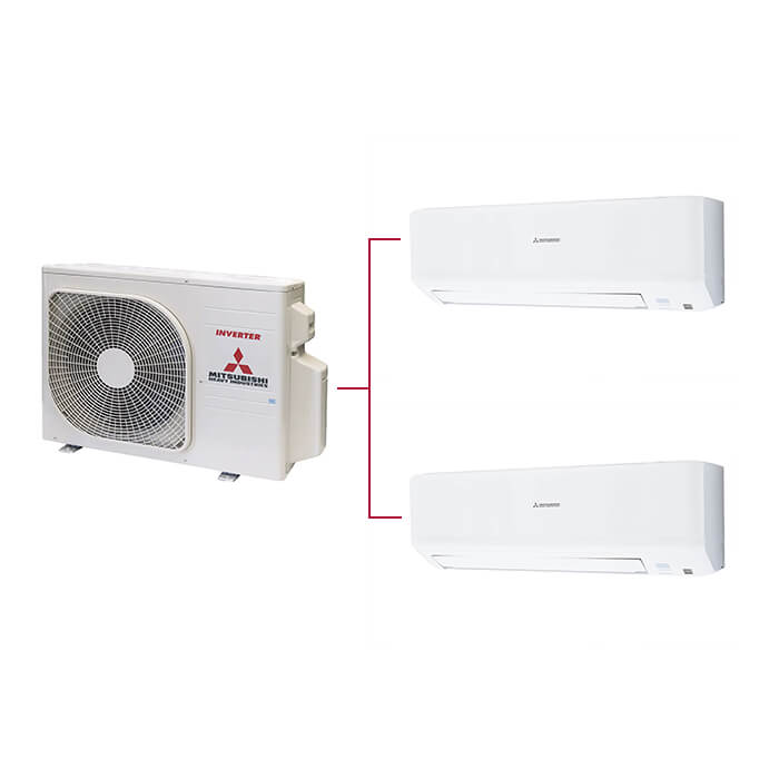 Mitsubishi Multi Klima 2li (2 Oda) 9000 Btu+12000 Btu