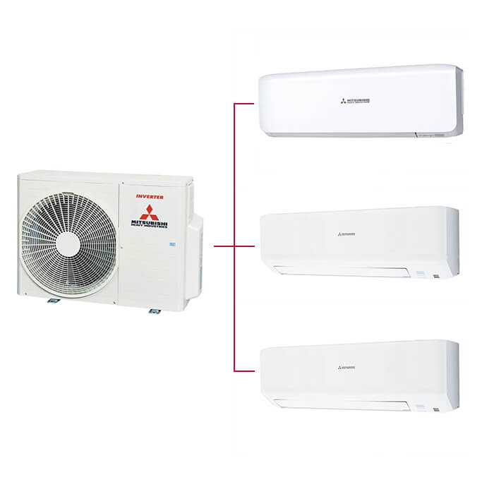 Mitsubishi Multi Klima 3lü (3 Oda) 2x7000 Btu+18000 Btu