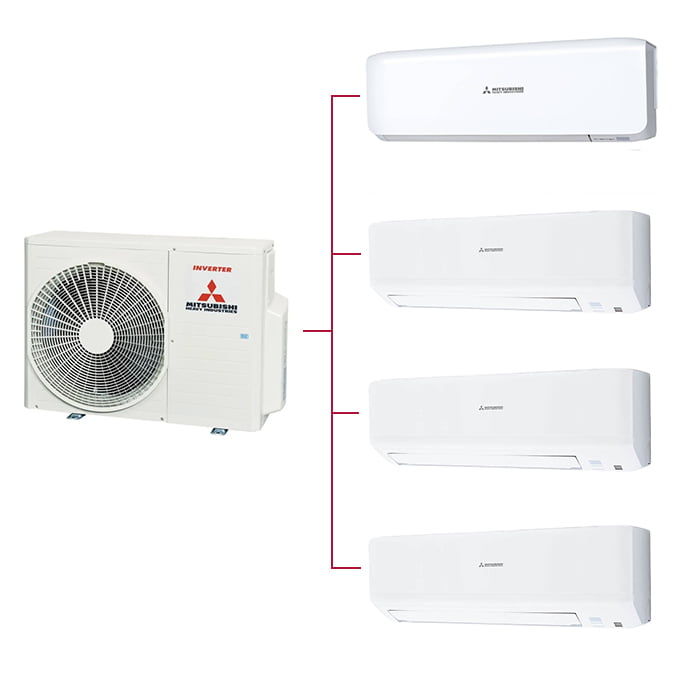 Mitsubishi Multi Klima 4lü (4 Oda) 3x9000 Btu+18000 Btu