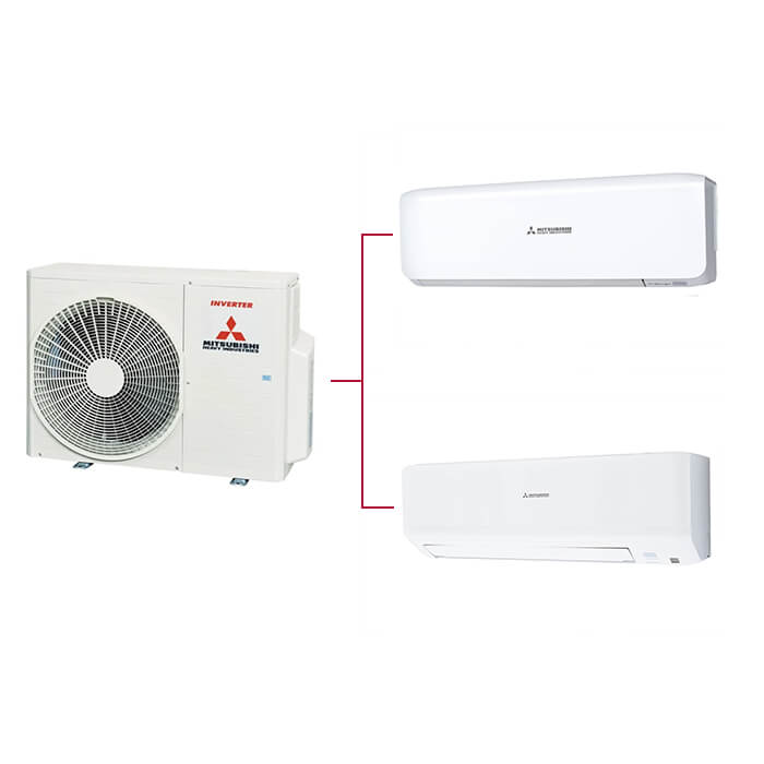 Mitsubishi Multi Klima 2li (2 Oda) 9000 Btu+18000 Btu