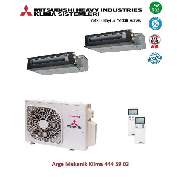 Mitsubishi Multi Kanallı Klima 2li (2 Oda) 12000 Btu+18000 Btu