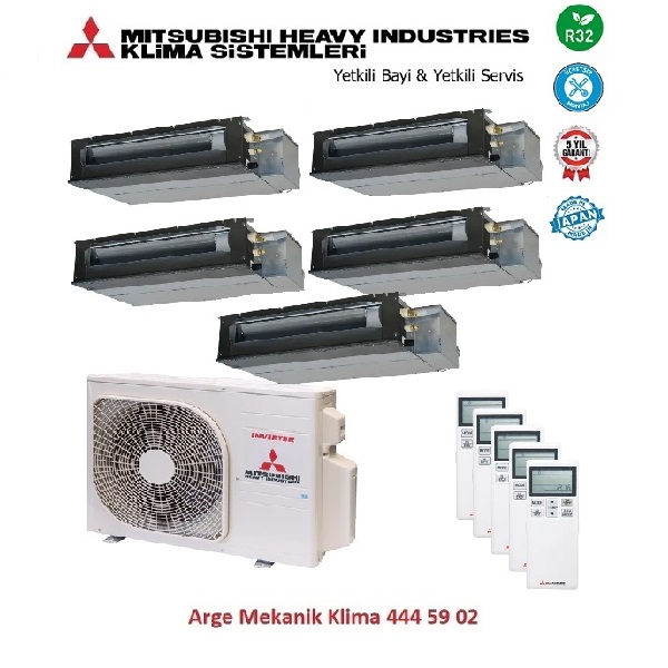 Mitsubishi Multi Kanallı Klima 5li (5Oda) 5x9000 Btu