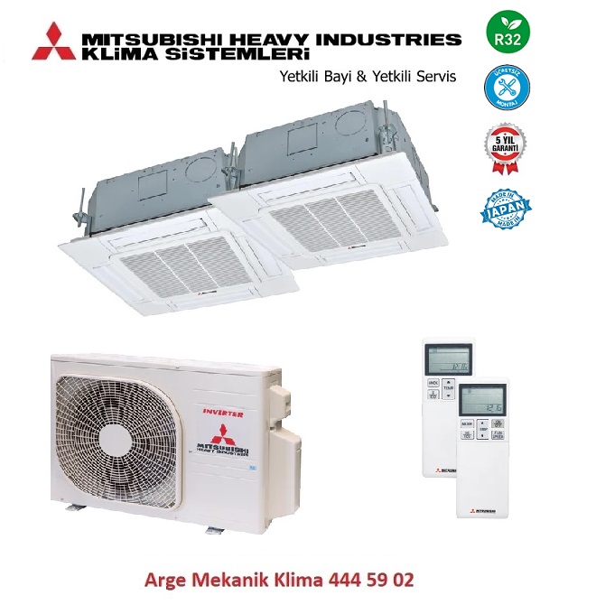 Mitsubishi Multi Kaset Klima 2li (2 Oda) 12000 Btu+18000 Btu