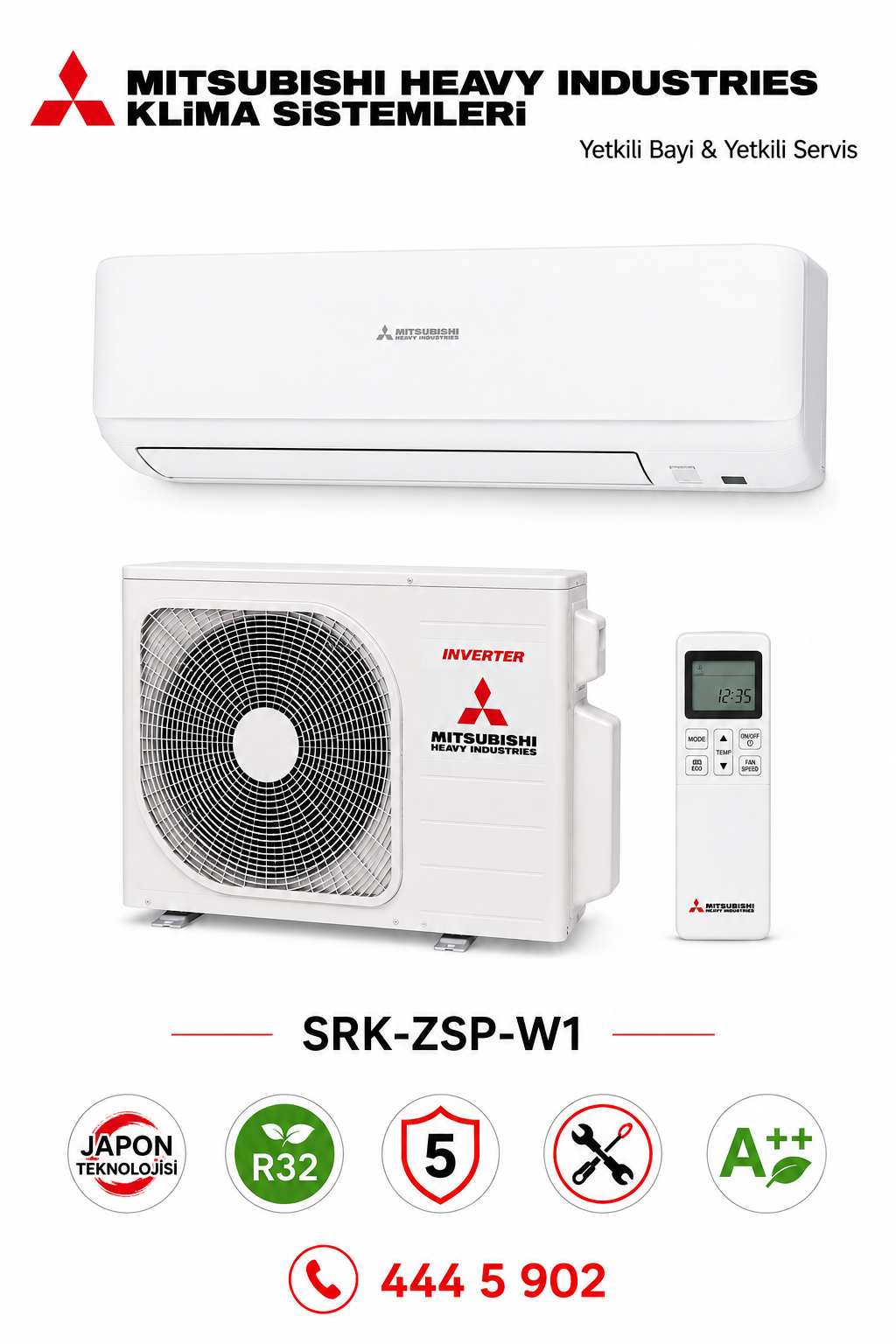 Mitsubishi SRK50ZSP-W1 18000 Btu Trend Serisi Klima A++