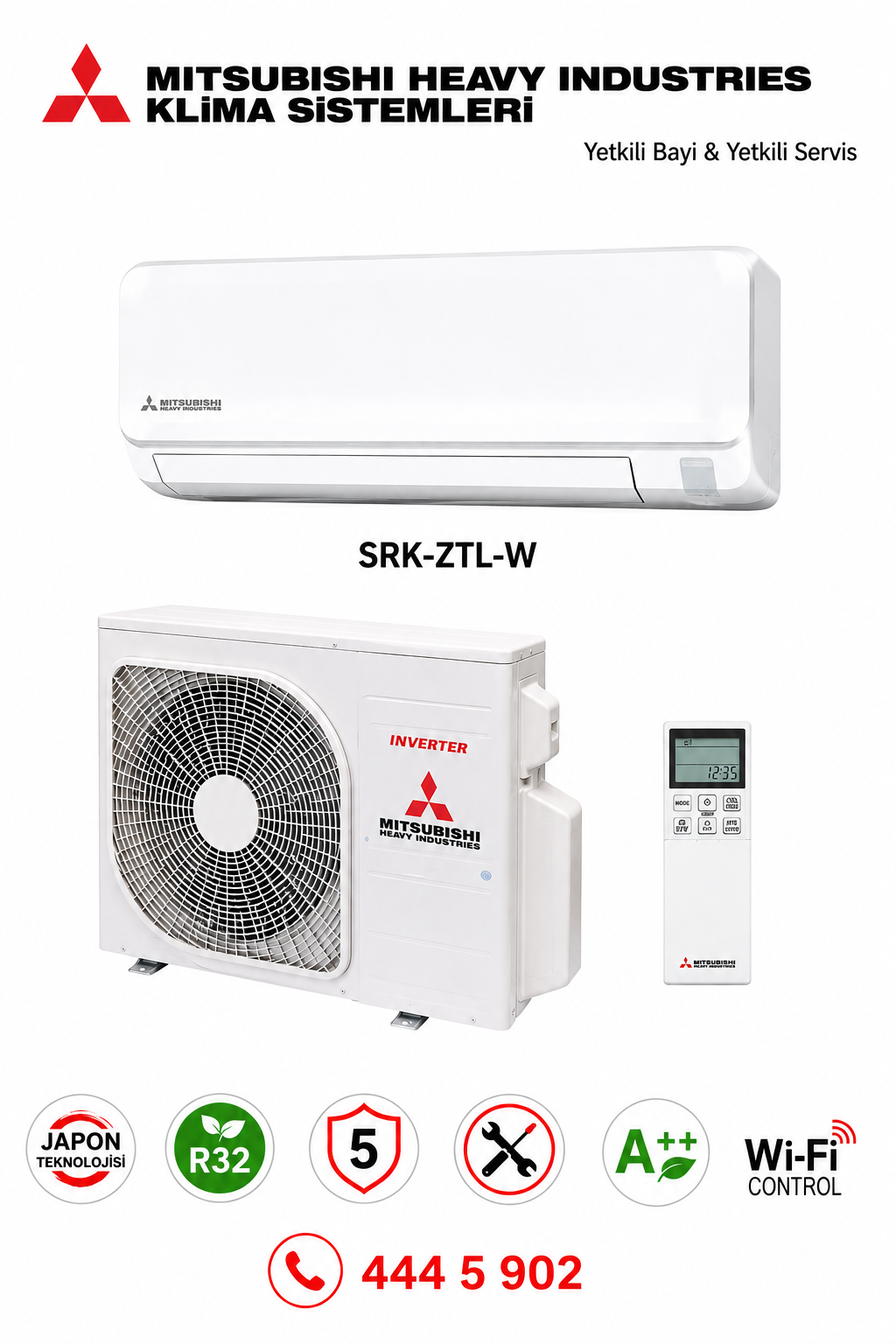Mitsubishi SRK35ZTL-W 12000 Btu Plus Serisi Klima A++