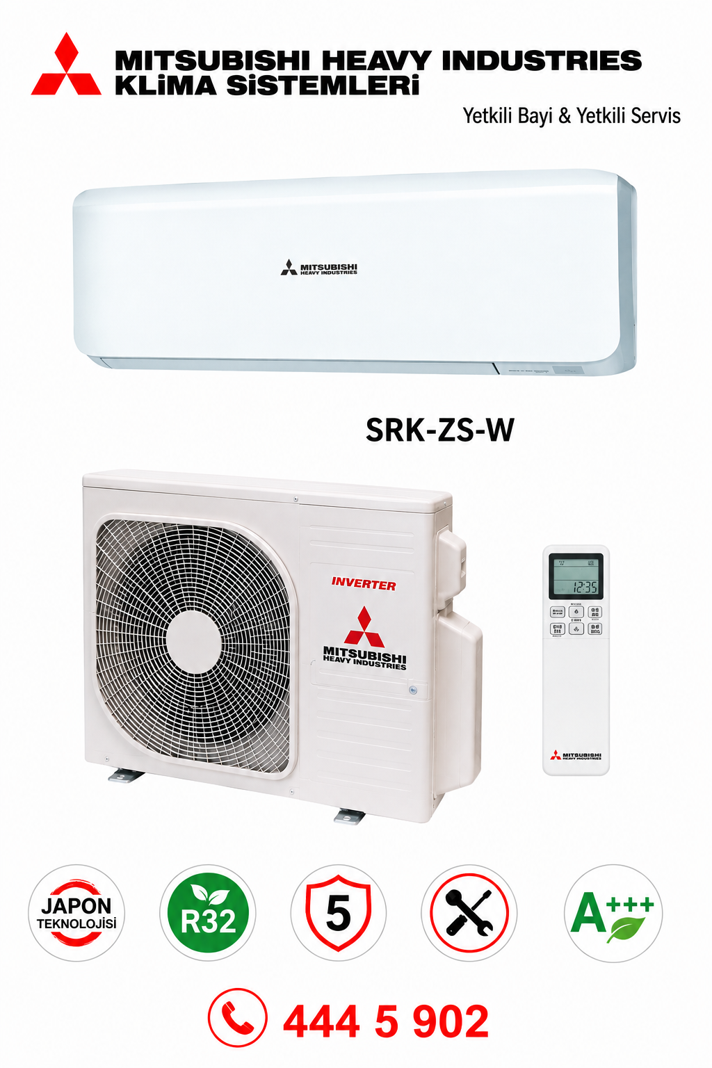 Mitsubishi SRK25ZS-W 9000 Btu Premium Serisi Klima A+++