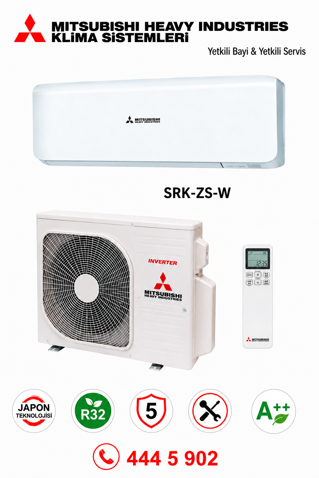 Mitsubishi SRK50ZS-W 18000 Btu Premium Serisi Klima A++