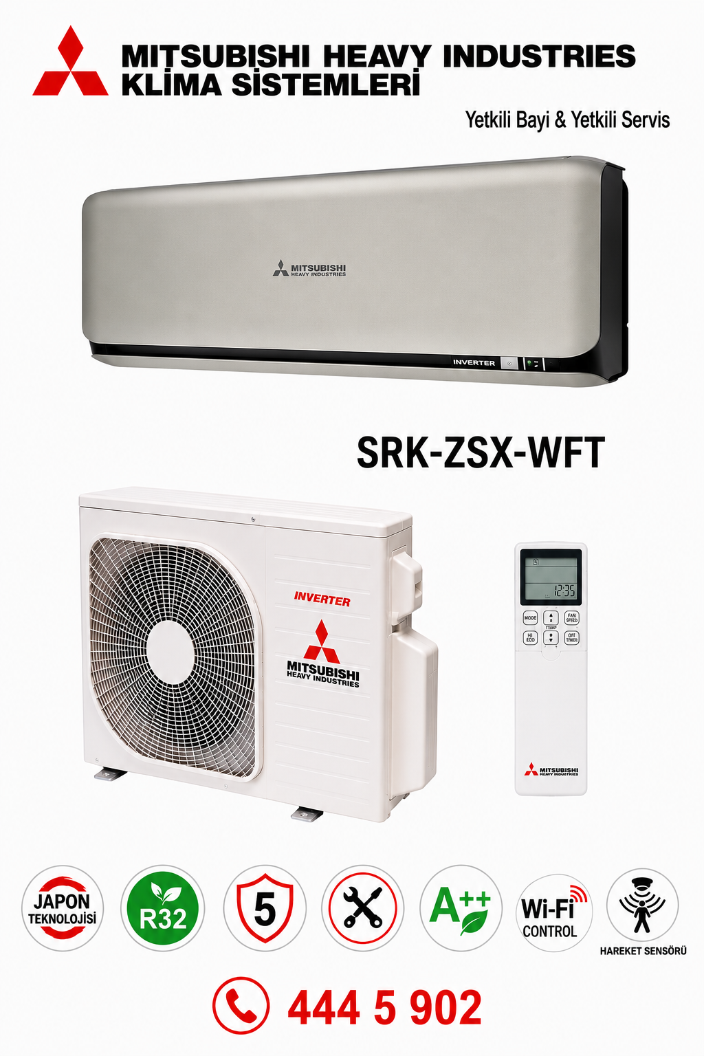Mitsubishi SRK50ZSX-WFT 18000 Btu Diamond Titanyum A++