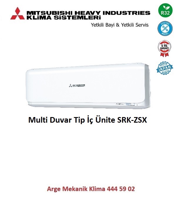 Mitsubishi Multi Klima Duvar Tip İç Ünite SRK60ZSX-W 20500 Btu