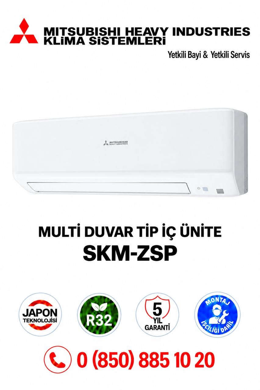 Mitsubishi Multi Klima Duvar Tip İç Ünite SKM35ZSP-W 12000 Btu