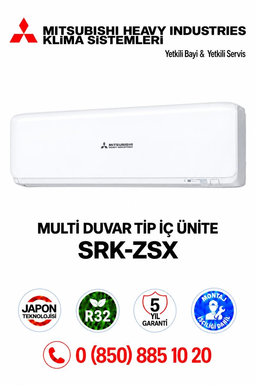 Mitsubishi Multi Klima Duvar Tip İç Ünite SRK60ZSX-W 20500 Btu