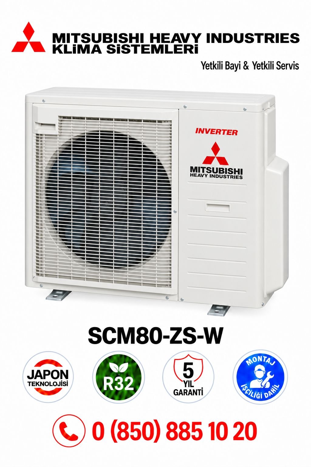 Mitsubishi Multi Klima Dış Ünite SCM80 Max Soğ 31391 Btu