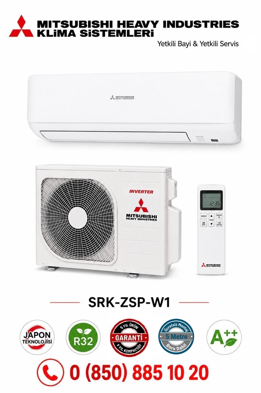 Mitsubishi SRK25ZSP-W1 9000 Btu Trend Serisi Klima A++