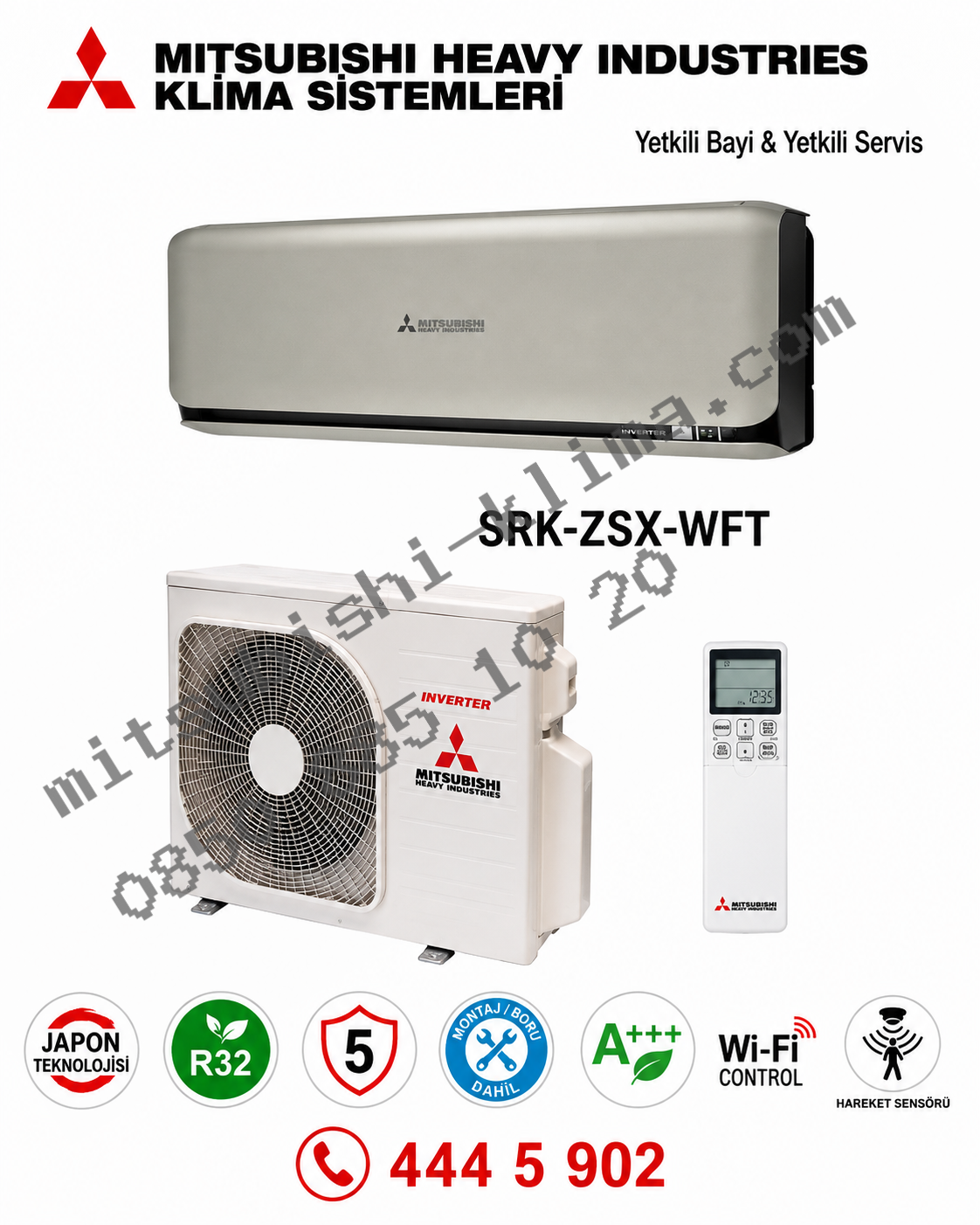 Mitsubishi SRK25ZSX-WFT 9000 Btu Diamond Titanyum A+++