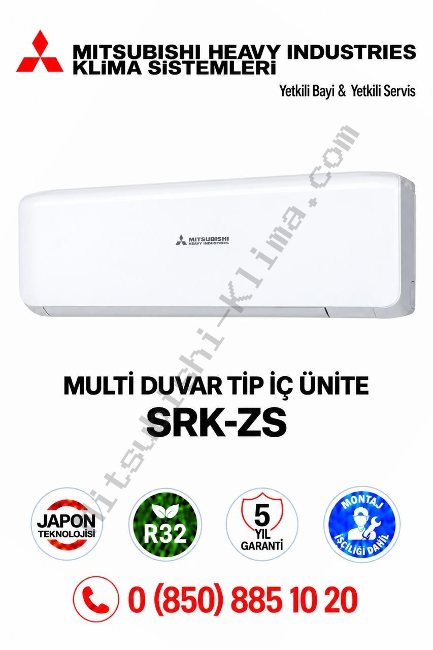 Mitsubishi Multi Klima Duvar Tip İç Ünite SRK25ZS-W 9000 Btu